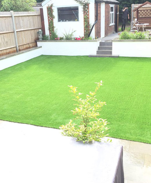 Plastic grass insallation in a Enfield residence