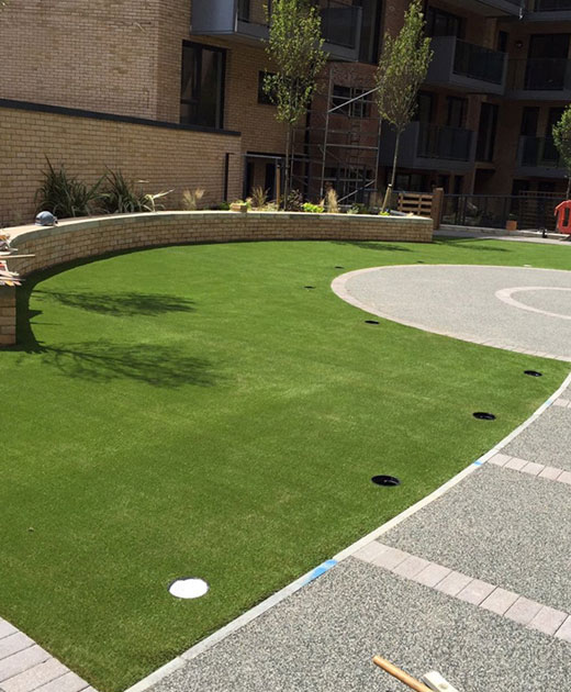 Synthetic grass insallation in a Bromley school/college