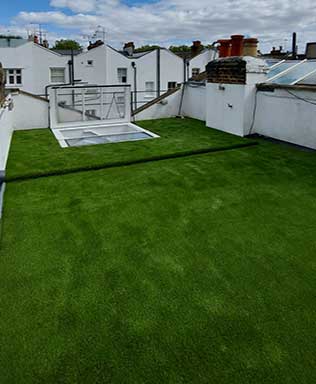 plastic grass at london residence