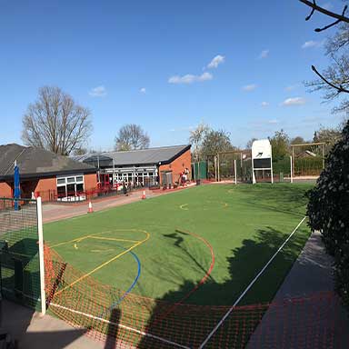 synthetic grass at kids play area