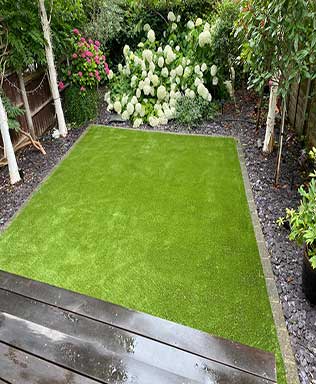 artificial grass installation on a residence at acton