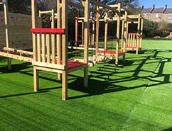 artificial grass mat at school ground in london