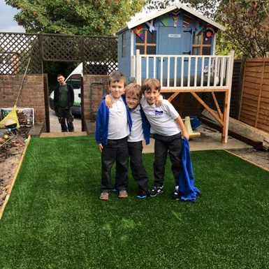 st james park grass installation in school playground